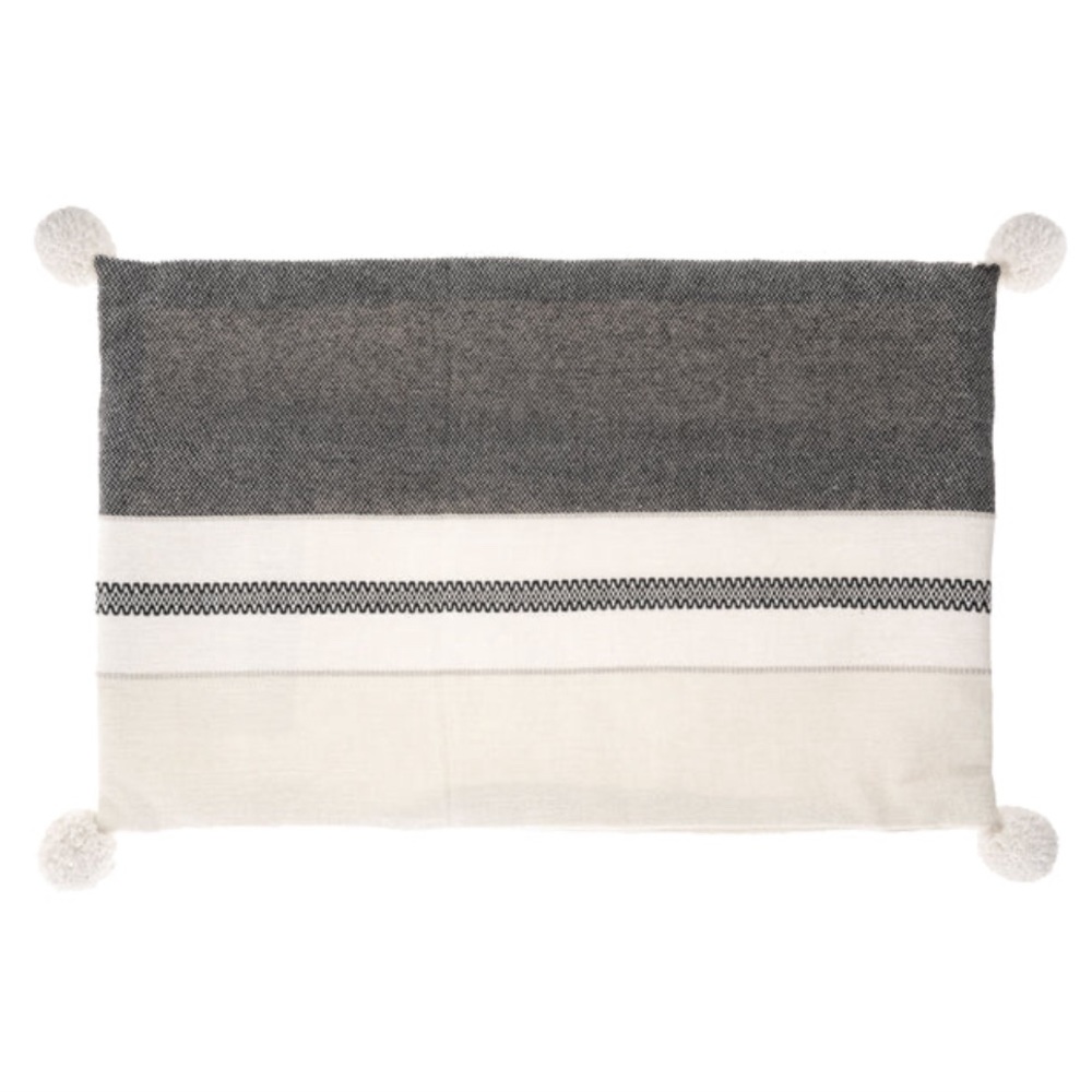 Karma Lisbon Collection: lumbar pom-pom cotton pillow cover-NWT